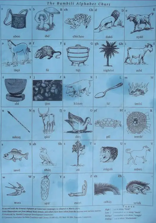 The Bambili Alphabet Chart