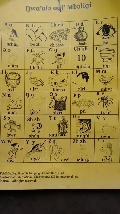 The Bambili Alphabet Chart